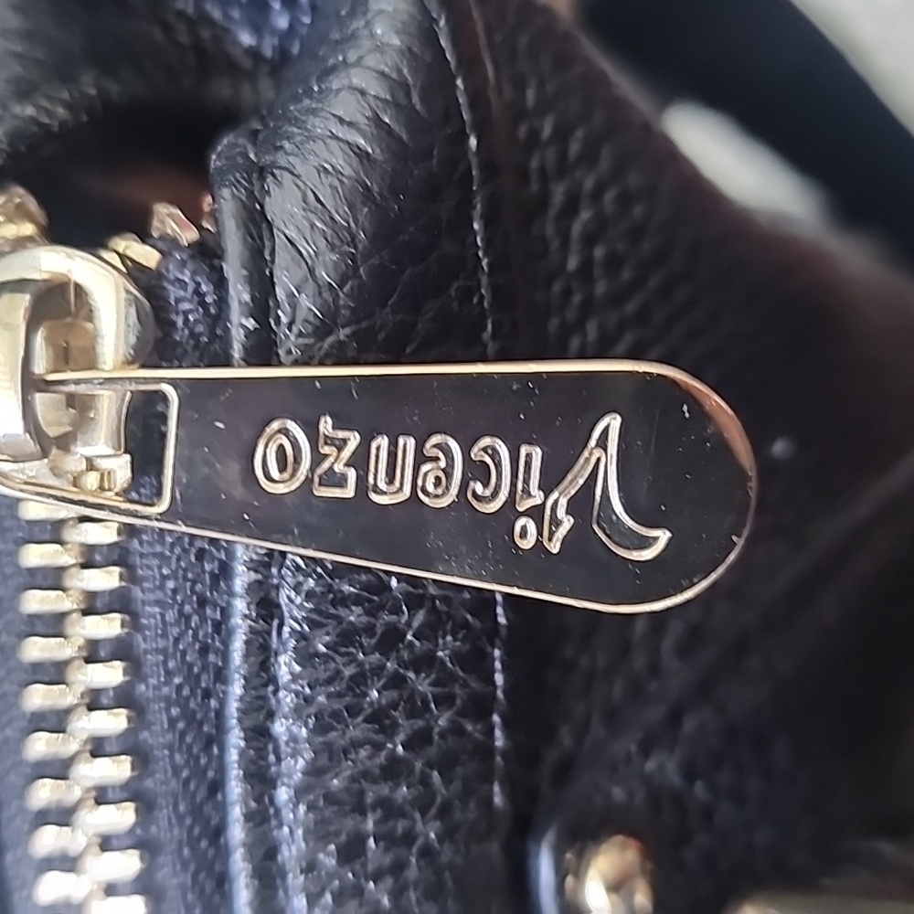 Vicenzo Black Genuine Leather Slouchy Shoulder Bag with Strap - Picture 4 of 16